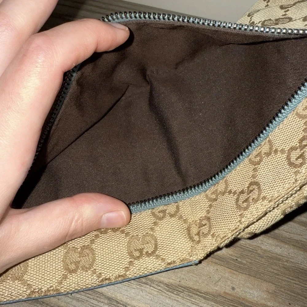 Gucci GG Monogram Web Double Pocket Belt Bag Ice Blue RARE color 162962-497717 - Picture 4 of 16